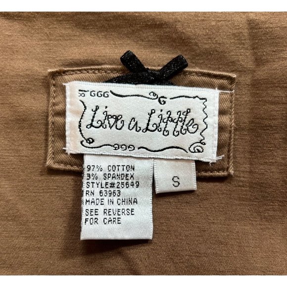 Live a Little Women’s Button Down Military Style Jacket Size S - Picture 4 of 5